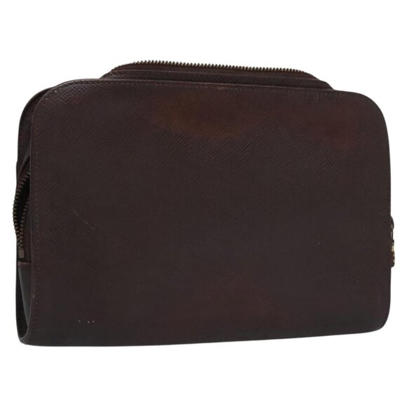 LOUIS VUITTON Taiga Baikal Clutch Bag Acajou M30186 LV Auth ti2637 - Picture 1 of 16
